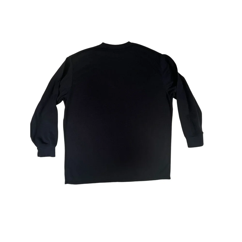 Polo‎ Ralph Lauren Sleepwear Shirt Men 4X Navy Blue Logo Waffle Knit 3/4 Sleeve